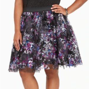 Torrid Floral Print Tulle Purple Party Ski…